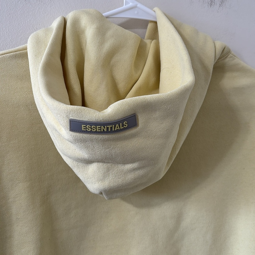 Essentials Fear of God Kids Pull-Over Hoodie Lemonade Size M (8) - Picture 7 of 10